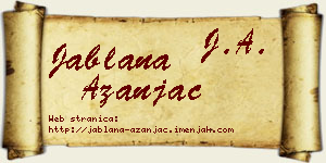 Jablana Azanjac vizit kartica